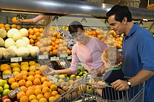 Family grocery shopping. photo