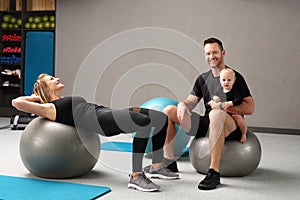 Family at the gym