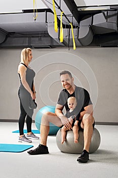 Family at the gym