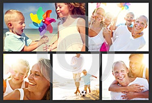 Family Happiness Beach Tropical Paradise Fun Concept