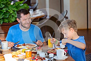 Family having breakfast