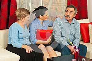 Family having conversation home