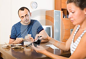 Family having finacial problems and debts