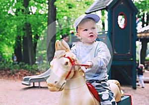 Family is having fun at amusement park Efteling, Netherlands.