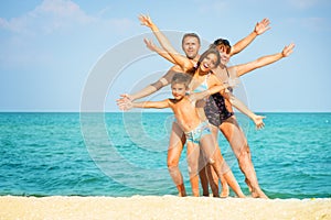 Family Having Fun at the Beach