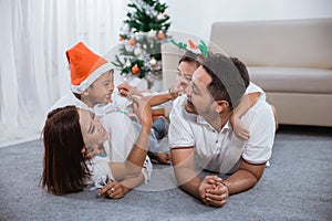 Family having fun in christmas day