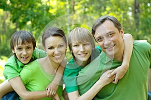 Family having fun outdoors