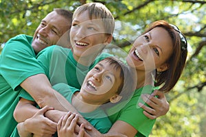 Family having fun outdoors photo