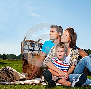 Family having picnic