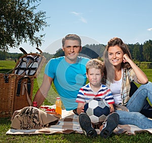 Family having picnic