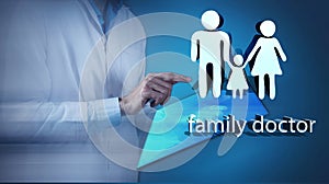 Family health insurance concept 3d illustration