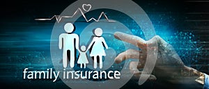 Family health insurance concept 3d illustration