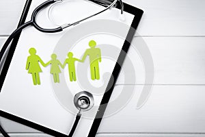 family health and life insurance concept