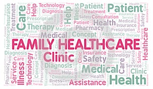 Family Healthcare word cloud.