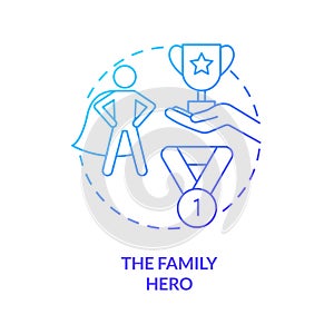 Family hero blue gradient concept icon