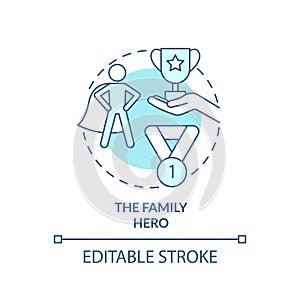 Family hero turquoise concept icon