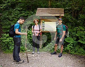 Family of hikers