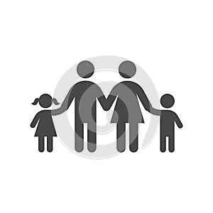 Family holding hands vector icon