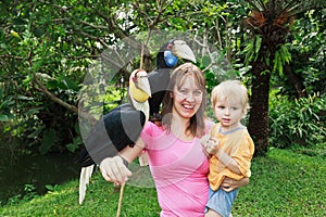 Family with hornbills