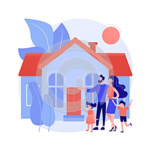 Family house abstract concept vector illustration.