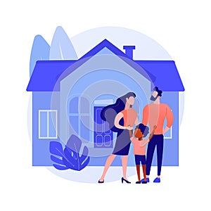 Family house abstract concept vector illustration.