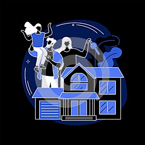 Family house abstract concept vector illustration.