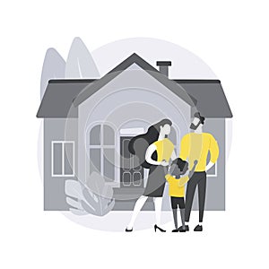 Family house abstract concept vector illustration.