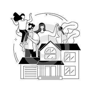 Family house abstract concept vector illustration