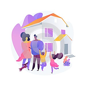 Family house abstract concept vector illustration