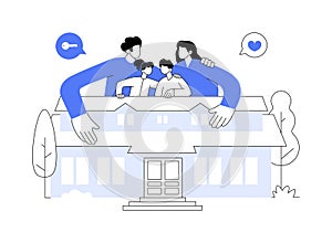 Family house abstract concept vector illustration.