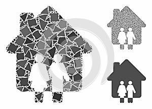 Family house Composition Icon of Unequal Items