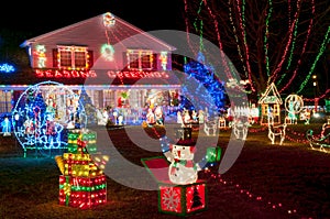 Family house decorated for Christmas celebration