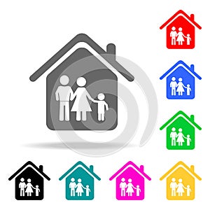 family in the house icon. Elements of real estate in multi colored icons. Premium quality graphic design icon. Simple icon for web