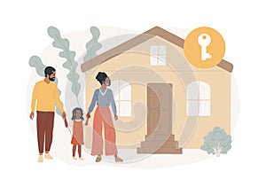 Family house isolated concept vector illustration.