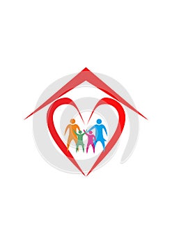 Family House Logo, Family Heart Logo