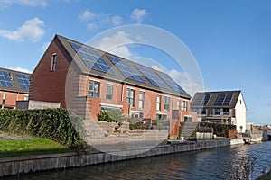 Family house with solar panels