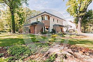 Family house with sunny veranda