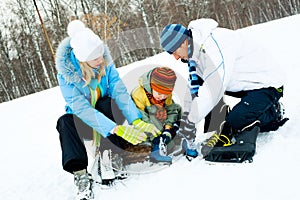 Family ice- skating