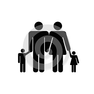 Family icon isolated vector. mother father son daughter symbol on white background. safe relationship concept