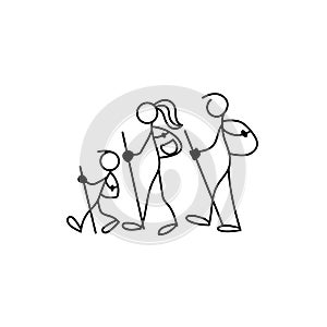 Family icon stick figure vector