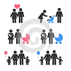 Family icons collection. Vector