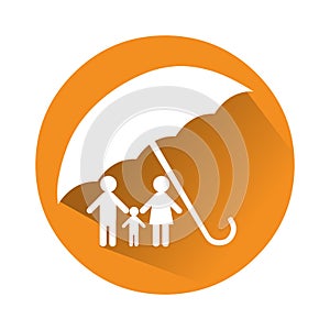 Family insurance icon.Happy family icon