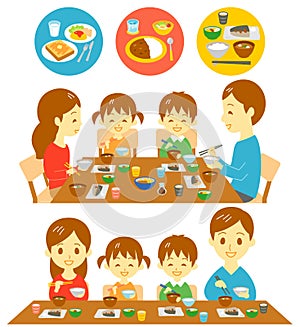 Family Japanese meals