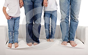 Family in jeans