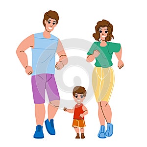 family jogging vector