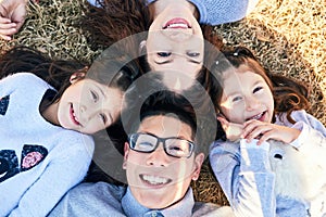 Family is just pure happiness. High angle shot of a happy family spending time together outdoors.