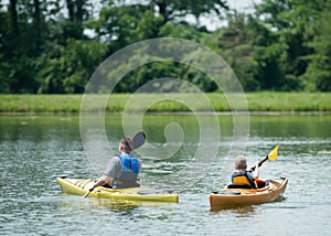 Family kayaking photo