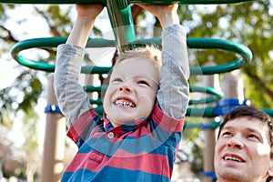 Family at kids playground