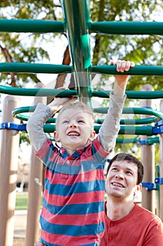 Family at kids playground