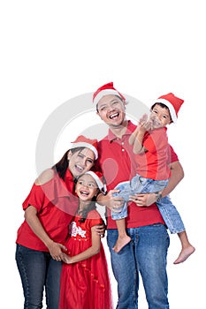 Family and kids portrait. christmas theme